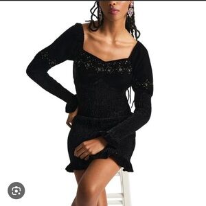 LoveShackFancy Black Mini Dress